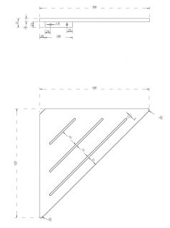 Угловая полочка для ванной комнаты ABBER Stein AS1652LMB 40см чёрный матовый