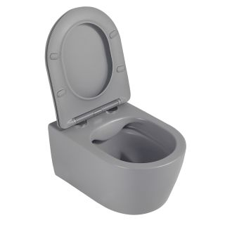 Подвесной унитаз ABBER Bequem AC1104MG безободковый серый матовый