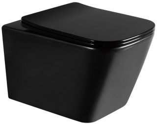 Подвесной унитаз ABBER Rechteck безободковый чёрный матовый AC1200MB