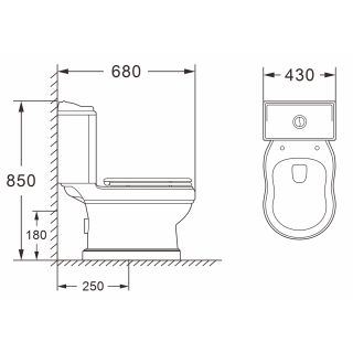 Унитаз-компакт Azario LORETTI AZ-239 в комплекте с сиденьем полипропилен микролифт
