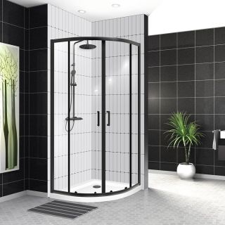 Душевой уголок BelBagno UNO-195-R-2-90-P-NERO 90x90см чёрный
