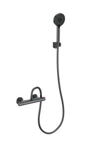 Смеситель для душа Wonzon & Woghand INN 5 WW-B1005-A-BGG с термостатом тёмный графит