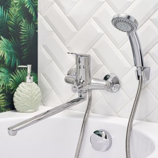 Смеситель для ванны с душем BOOU B8282-45F хром