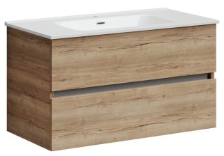 Подвесная тумба под раковину Sancos Urban UR90EG 90см дуб галифакс натуральный