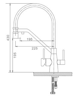 Смеситель для кухни Raglo R80.62 с подключением фильтра хром