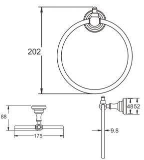 Кольцо для полотенец Rose RG1106Q бронза