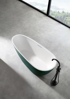 Ванна из искусственного камня ABBER Dortmund AM9911MBG 170x75см тёмно-зелёный матовый