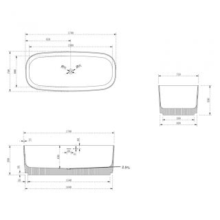 Ванна из искусственного камня ABBER Stein AS9601MCG 170x75см зелёный матовый