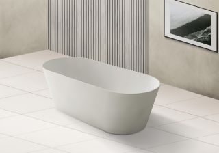 Ванна из искусственного камня ABBER Stein AS9622 165x70см белый матовый