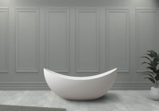 Ванна из искусственного камня ABBER Stein AS9633 180x80см белый матовый