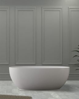 Ванна из искусственного камня ABBER Stein AS9641-1.3 130x68см белый матовый