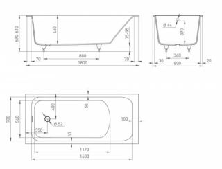 Ванна из искусственного камня Salini Orlanda S-Stone 102022M 180x80см белый матовый