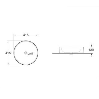 Раковина Vincea VBS-104MG 41.5 см серая