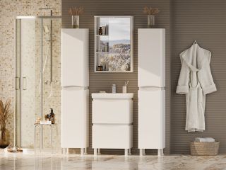 Зеркальный шкаф с подсветкой Misty Венера правый 55см белый