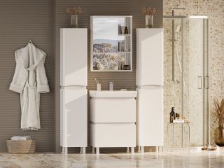 Напольный шкаф - пенал Misty Венера 35см левый белый