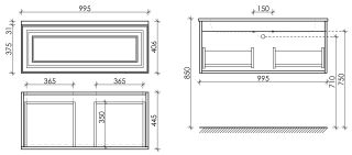 Подвесная тумба под раковину Sancos Very VR100SM 100см Doha Soft