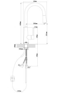 Смеситель для кухни Florentina Вита PRO с выдвижным изливом шампань