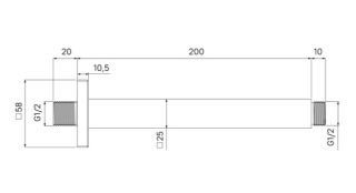 Потолочный кронштейн для верхнего душа IDDIS Optima Home OPH20BSi61 чёрный матовый