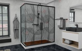 Душевой уголок AvaCan FB2 170-190 + SB90 чёрный