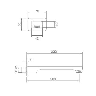 Излив встраиваемый Raglo R473.60 хром