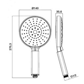 Душевая лейка Swedbe Calypso 5019 хром/белый