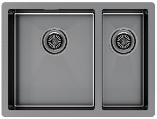 Мойка кухонная Paulmark Gerberg PM225944-GML левая воронёная сталь