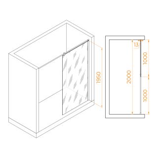 Душевая перегородка RGW WA-034 351003410-11 100см хром