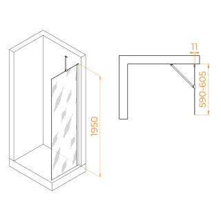 Душевая перегородка RGW WA-102 351010206-11 60см хром