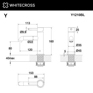 Смеситель для раковины WHITECROSS Y Y1210GL золото