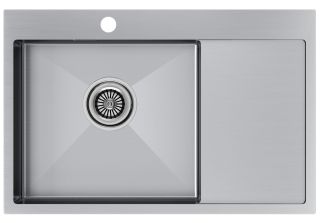 Мойка кухонная Paulmark Kroner PM217851-BSL левая брашированная нержавеющая сталь