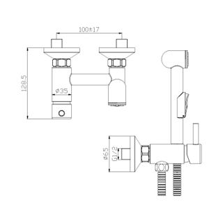 Смеситель гигиенический душ Rossinka X25-52 Хром