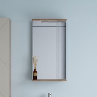 Зеркало с подсветкой Бриклаер Кристалл 4627125416811 40 см дуб гранж табачный