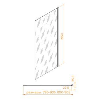 Боковая панель RGW Z-03 06220308-31 80 см хром