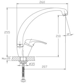 Смеситель для кухни Haiba HB4113-7 чёрный