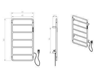 Полотенцесушитель электрический Wonzon & Woghand Wismar WW-AL202-BG 47x90 см брашированное золото