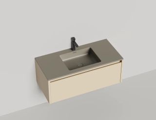 Подвесная тумба Salini Domino 27D110IN 100см эмаль/гладкий фасад под встраиваемую раковину