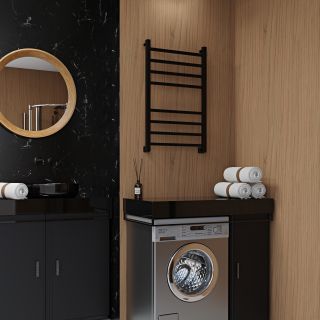 Полотенцесушитель водяной Indigo Aletto LALWPF80-50BR 80x50 см чёрный муар