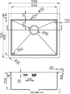 Мойка кухонная Zorg Light ZL R 590510