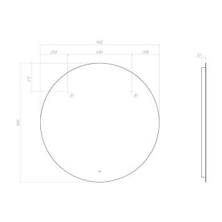 Зеркало с подсветкой Vigo Otti Classic 086 90 см