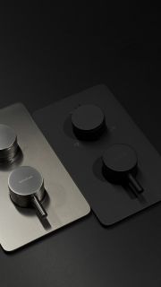 Встраиваемый смеситель для душа Boheme Cell 134-2-GM термостатический оружейная сталь