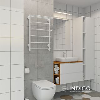Полотенцесушитель электрический Indigo Hit LHE80-50WMR с полкой 80x50 см белый матовый