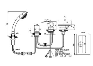 Смеситель на борт ванны Rav Slezak Dunaj D474.5PZ золото