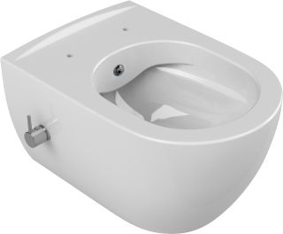 Подвесной унитаз Boheme Bianca 963-SET-2-W безободковый с функцией биде белый глянец